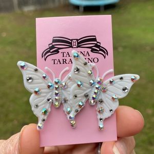 Tarina Tarantino Alpine White Butterfly Earrings